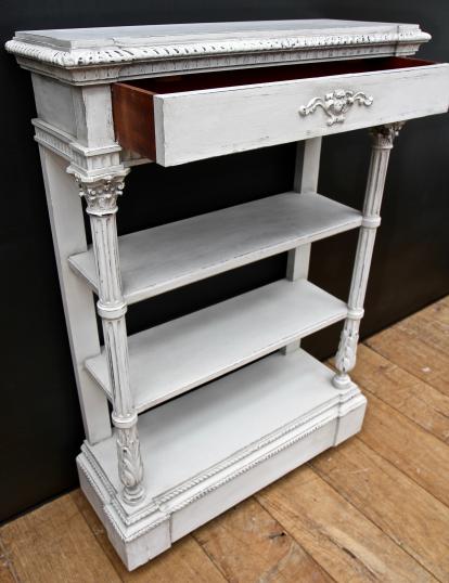 Tiered console with shelves